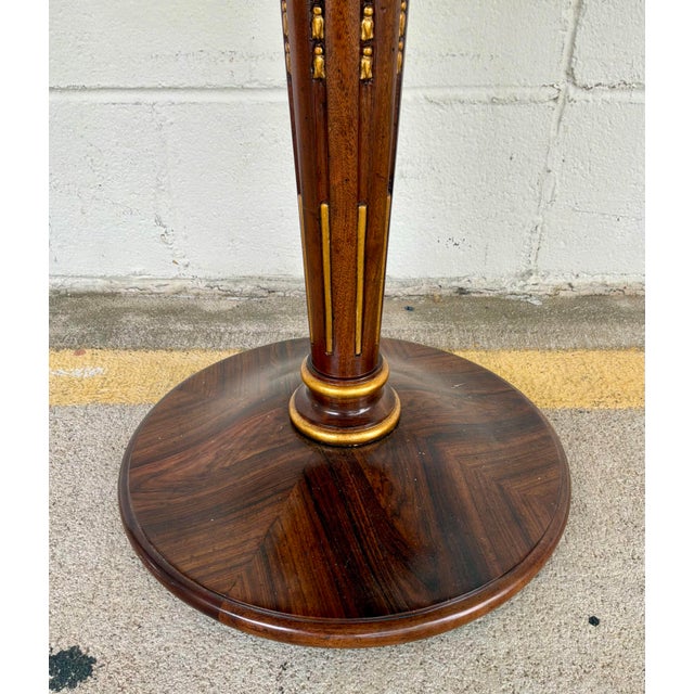 Jonathan Charles Jonathan Charles Neoclassical Mahogany Parquetry Trianon Accent Table For Sale - Image 4 of 4