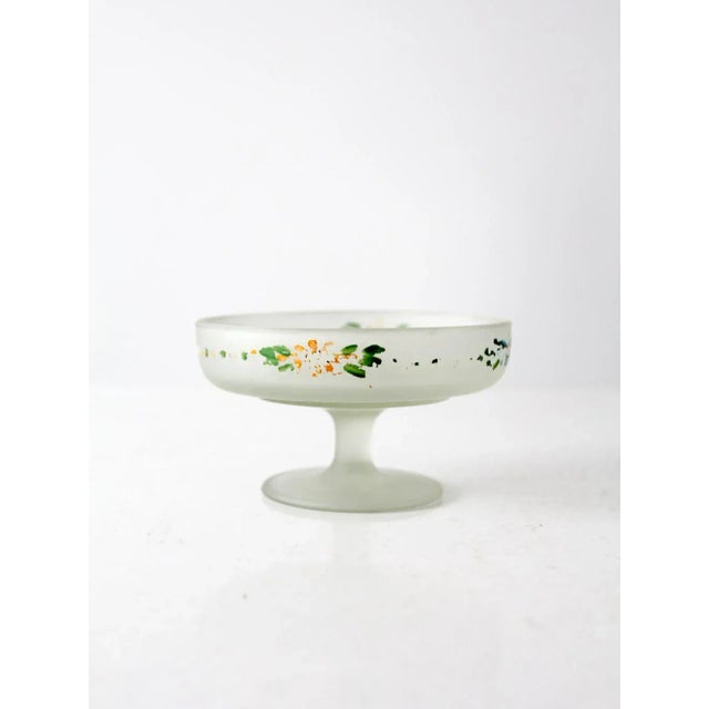 Glass Vintage Frosted Glass Candy Dish For Sale - Image 7 of 7