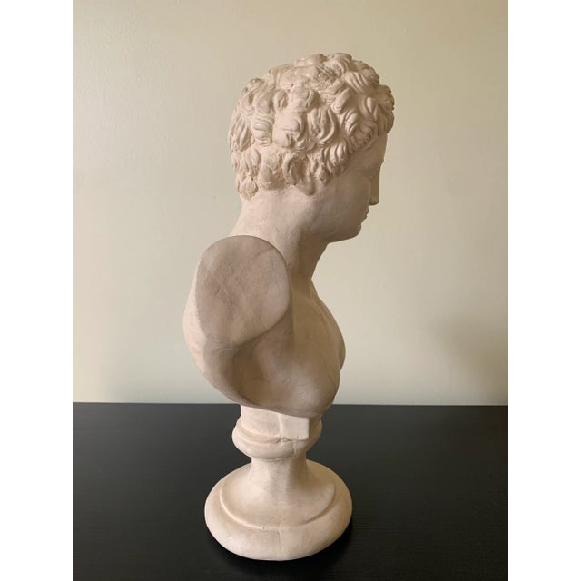White Vintage Classical Plaster Male Bust of Hermes Sculpture For Sale - Image 8 of 9