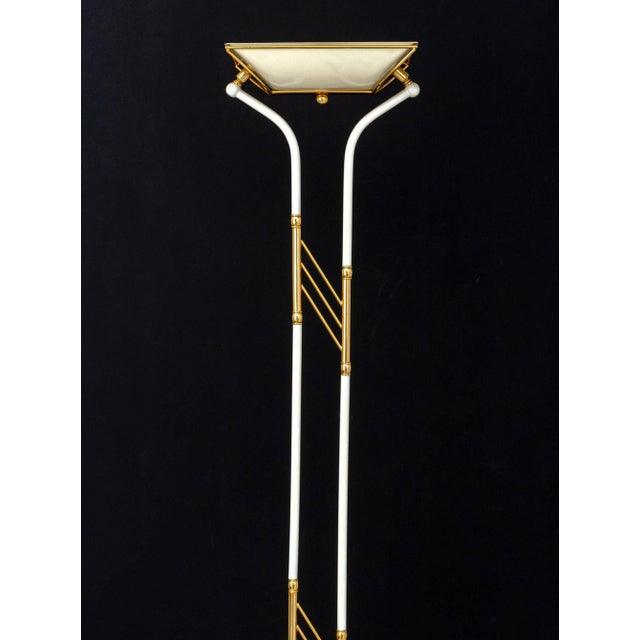 Contemporary Relux White Patinated & Gilt Metal Floor Lamp For Sale - Image 3 of 7