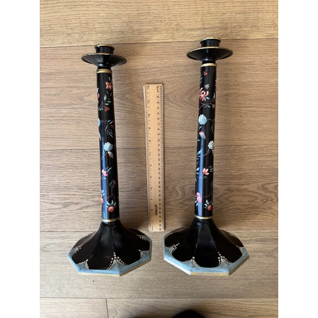Pair of Baker Knapp & Tubbs Italian Candlesticks For Sale In San Francisco - Image 6 of 8