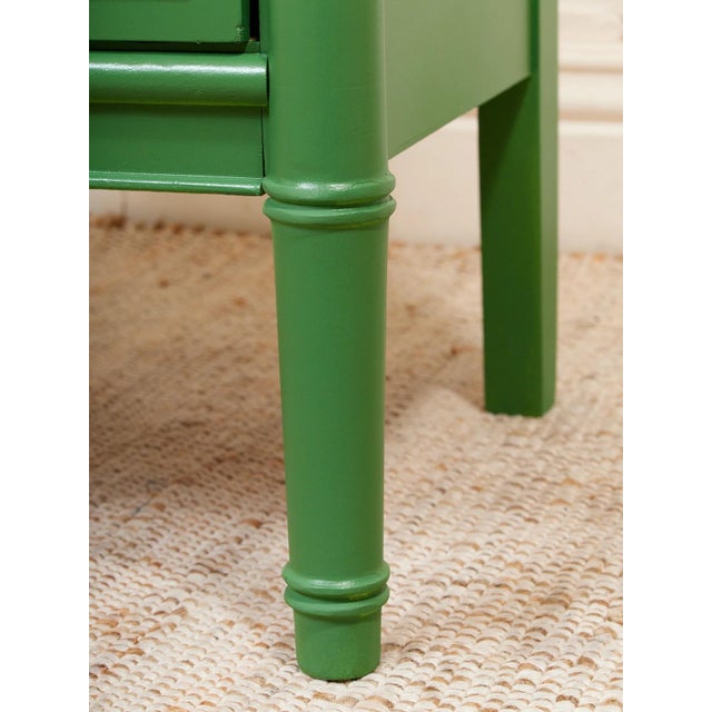 Mid 20th Century Emerald Faux Bamboo Nightstand For Sale - Image 10 of 12
