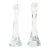 Pair of Signed Renato Anatra Transparent Sculptural Murano Glass Candlesticks For Sale