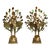 Set of Gilt Gold Carved Wood Peacocks With Glass Mirror Appliqué For Sale