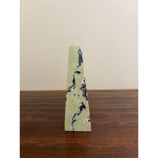 Yellow Yellow and Black Marble Obelisk With Dramatic Veining For Sale - Image 8 of 11