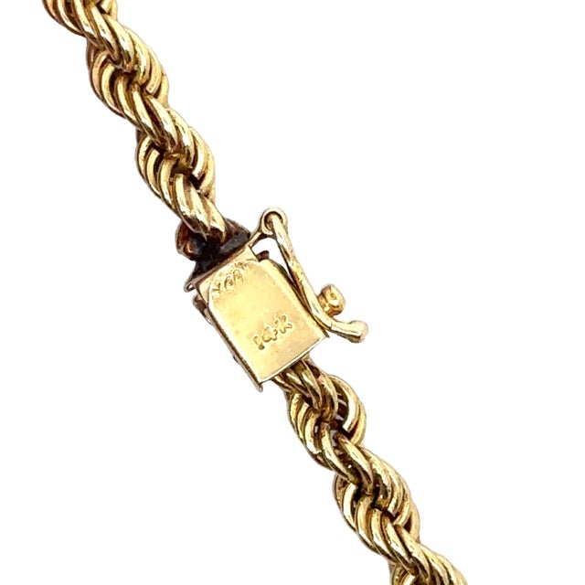 1990s Vintage Rope Chain Necklace 14k For Sale - Image 5 of 5