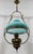 L&B (Lempereur & Bernard) stamped chandelier, a former oil lamp converted into an electric pendant light. The gilded metal...