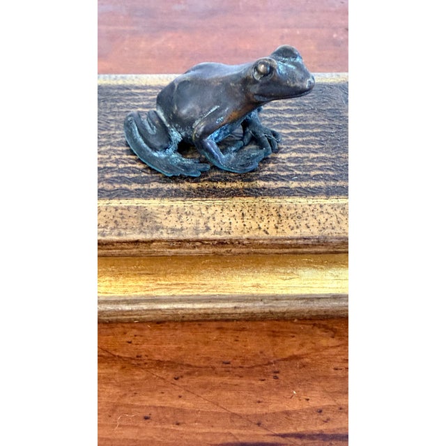 Maitland - Smith Maitland Smith Bronze Frog Paperweight on Faux Antique Book - Romeo and Juliet For Sale - Image 4 of 10