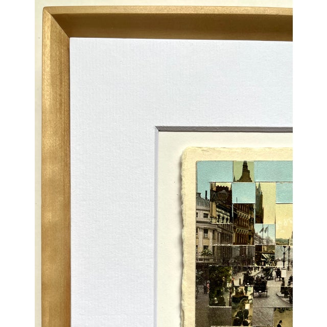 Regent Street, London, UK One of a Kind, Hand Cut and Hand Woven Vintage Photo-Postcards (early 1900's) Matted and...