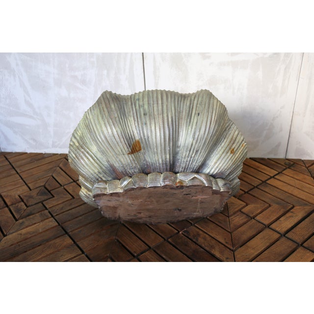 Vintage Italian Carved Wood Shell-Form Coffee Table With Glass Top, 1970s For Sale - Image 17 of 18