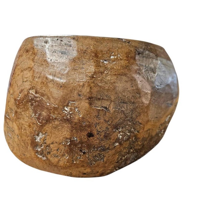 Hand-Hewn Carved Wooden Burl Bowl For Sale - Image 16 of 18