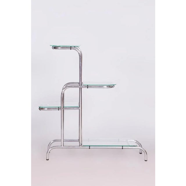 Metal Bauhaus Etagere in Chrome-Plated Steel, Czechia, 1930s For Sale - Image 7 of 8