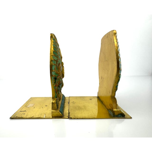 Vintage Chinoiserie Fish Motif Bookends in Gilt and Jewel-Tone Enamel For Sale - Image 9 of 12
