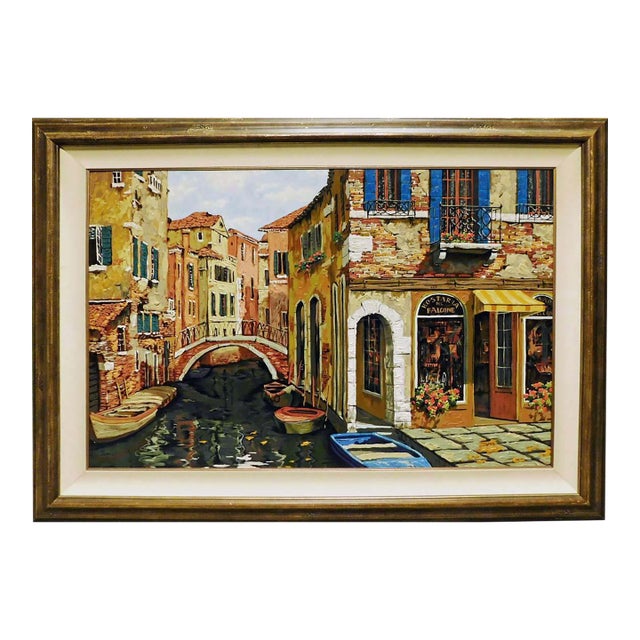 Viktor Shvaiko "Autumn in Venice" on Canvas Framed Hand Signed For Sale