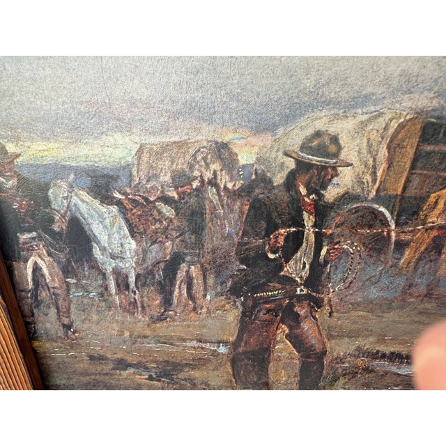 Wood Vintage Old West Cowboy/Horse Print For Sale - Image 7 of 7