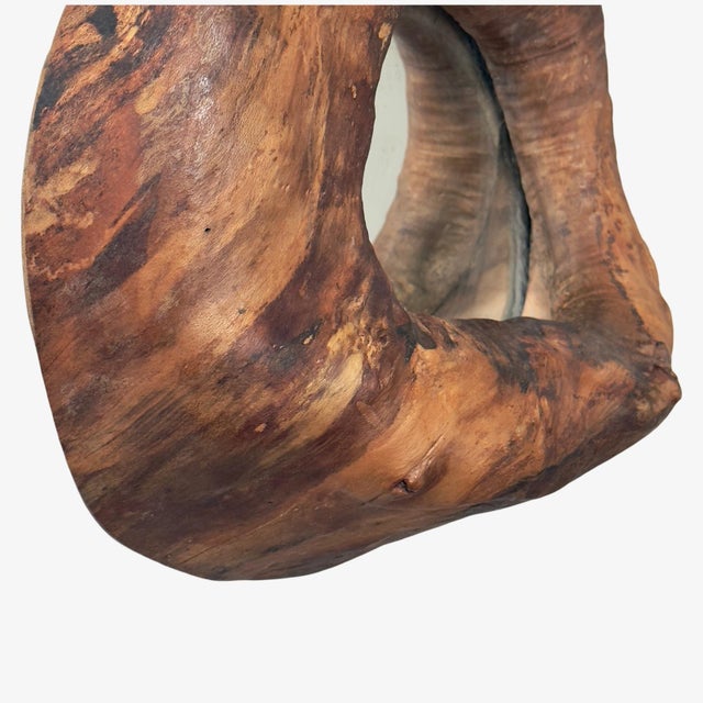 1970s Vintage Abstract Sculptural Postmodern Hand Carved Driftwood Mirror For Sale - Image 5 of 10