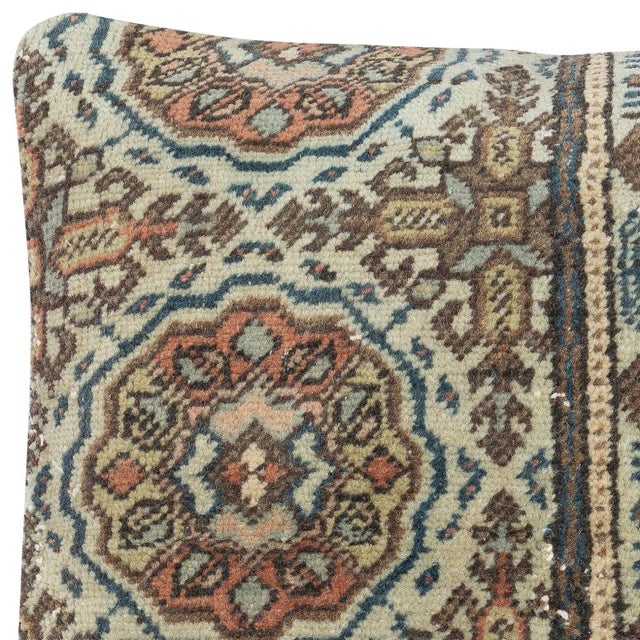 Traditional 16"x16" Handmade Turkish Wool Cushion Cover. Rug Pillow. Accent Pillow Cover For Sale - Image 3 of 4