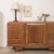 Incredible wood sideboard from France, 1940's. Beautiful carved wood square detail on cabinet doors and carved curvy legs....