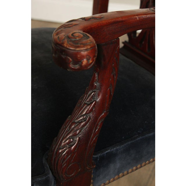 Chippendale Style Carved Mahogany Armchair For Sale - Image 11 of 12
