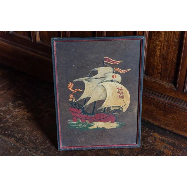 English Artist, Galleon Ship, 1910s, Oil on Board For Sale - Image 5 of 11
