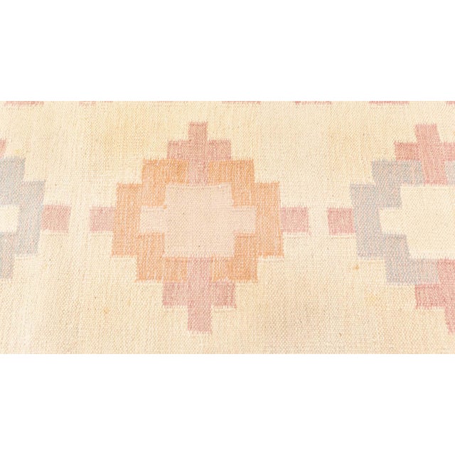 Vintage Swedish double sided rug Size: 8'3" × 11'4" (251 × 345 cm) Color: Beige, Gray, Pink. This charming vintage Swedish...
