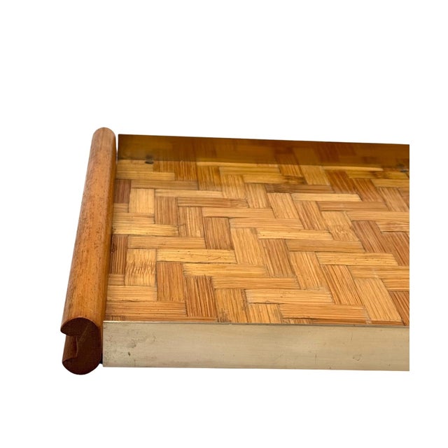 Hollywood Regency Bamboo and Brass Tray, Italy, 1970s For Sale - Image 11 of 16