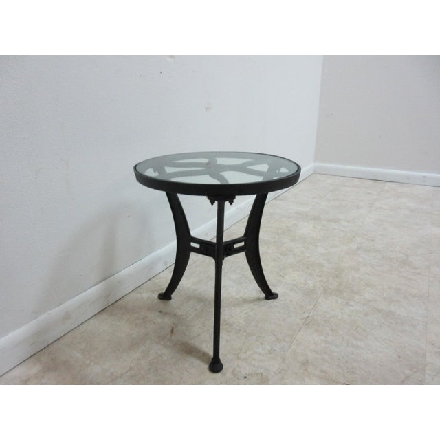 1990s Vintage Industrial Reclaimed Cast Iron Pulley Wheel End Table Pedestal B For Sale - Image 5 of 11