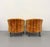 Mid 20th Century Vintage Barrel Back Lounge Chairs on Brass Casters – Pair For Sale - Image 5 of 8