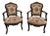 Louis Xv Style Armchairs in Blackened Wood, Set of 2 For Sale