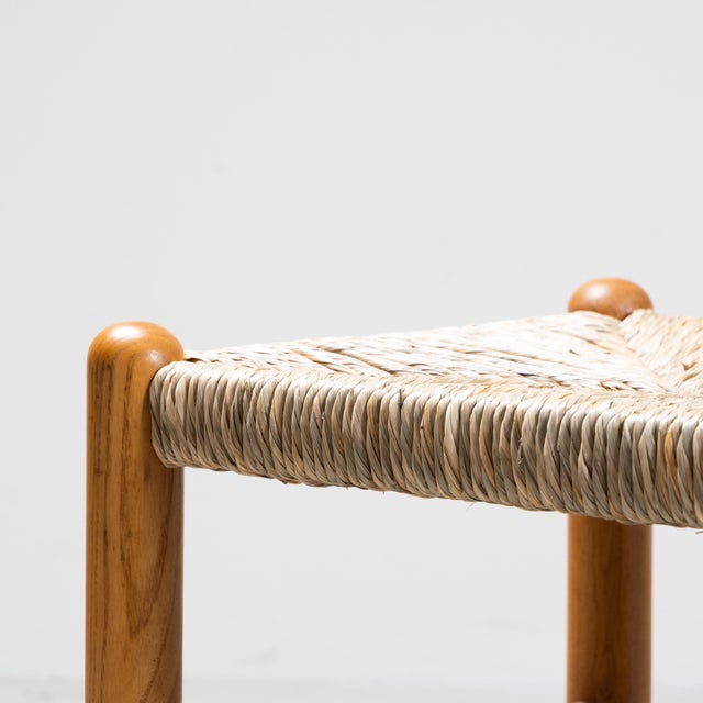 Raffia and Wood Bench, 1960s For Sale - Image 3 of 8