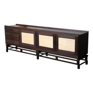 Sideboard in Wengé and Seagrass by Leonardo Fiori for ISA Bergamo, 1950s For Sale