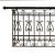 Antique wrought iron balcony railing featuring decorative scrollwork. Transitional Art Nouveau to Art Moderne style.