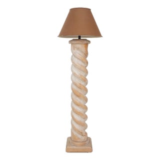 1950s Italian Barley Twist Floor Lamp For Sale