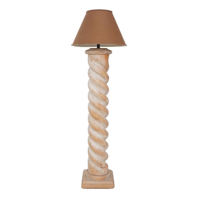 1950s Italian Barley Twist Floor Lamp For Sale