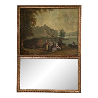 18th-19th Century French Trumeau Mirror, Manner of Vernet For Sale