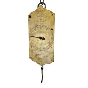 Antique 30 Lb Capacity Brass Salter Spring Balance Scale #60 T From England - Circa 1918