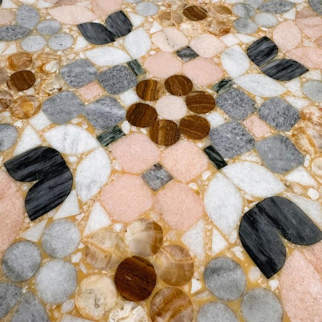 Large Italian Pietra Dura Marble Mosaic Coffee Table For Sale - Image 6 of 16