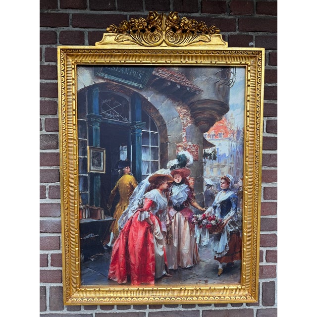 Vintage French Parisian Gold Wood Fabric Wall Art - 1 Pc For Sale - Image 9 of 13