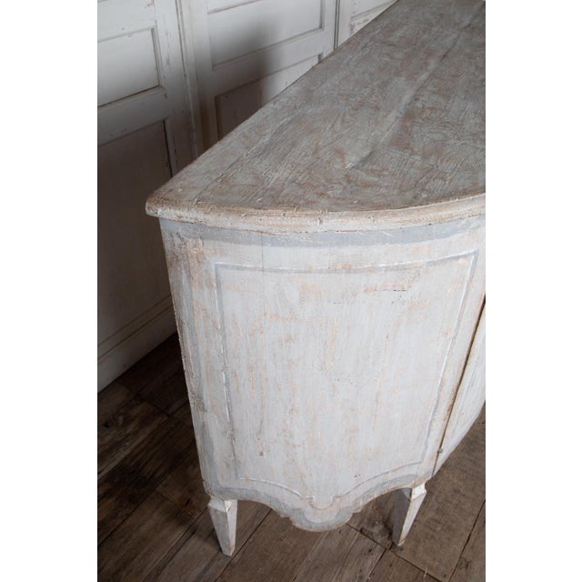 Reproduction 18th Century Style Painted Bombe Sideboards- 2 Available For Sale - Image 11 of 12