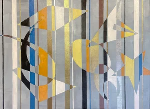 Geometric Forms, Contemporary Abstract Painting by Lorraine Benton