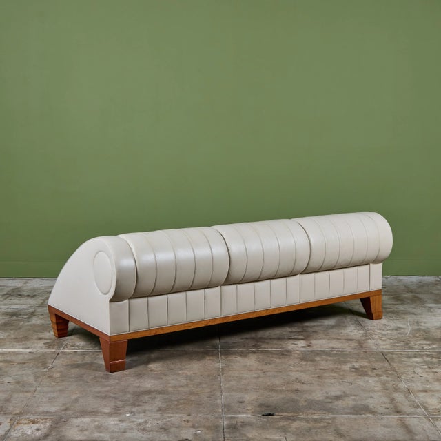 Leon Krier Aries Leather Sofa for Giogetti For Sale In Los Angeles - Image 6 of 18