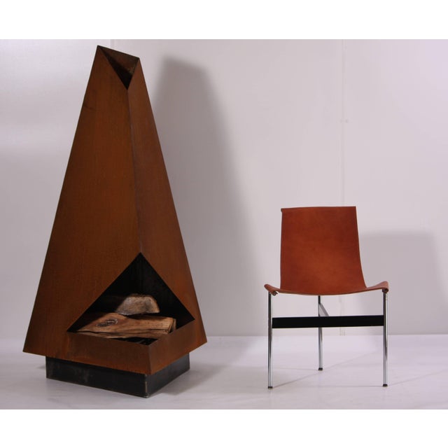 2010s Modern Steel Fire Pit Chiminea Outdoor Fireplace For Sale - Image 5 of 14