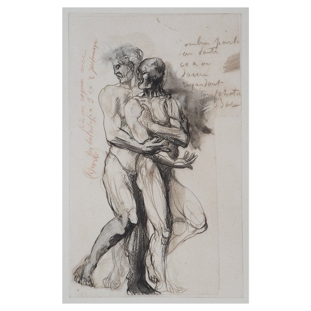 After Auguste Rodin, Shadow Speaking to Dante, Engraving For Sale