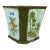 Mid-Century Modern Italian Hexagonal Ceramic Planter With Green and Yellow Floral Design For Sale