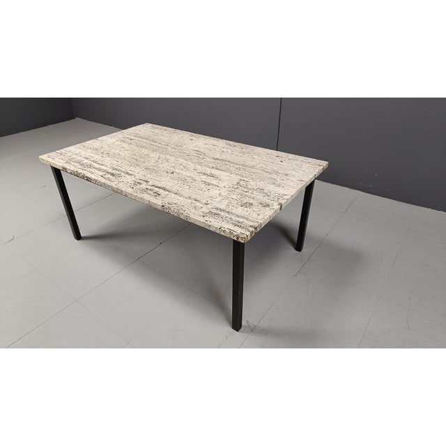 Mid-Century Modern Vintage Travertine Coffee Table, 1970s For Sale - Image 3 of 13