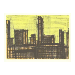 1967 Lithograph #62 "New York X" (Met Life Building) by Bernard Buffet