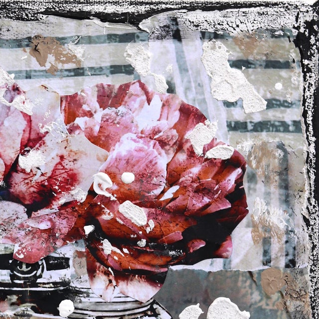 Abstract Eau De Chanel - Abstract Floral Perfume Textural Distressed Collage Original Artwork by Marion Duschletta For Sale - Image 3 of 9