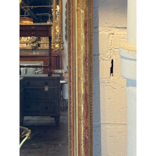 French 19th C. French Louis XVI Giltwood Mirror For Sale - Image 3 of 8