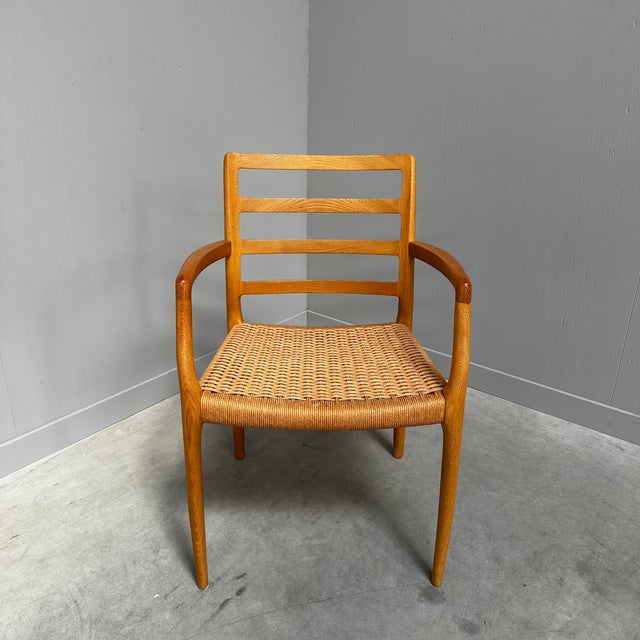 Danish Model 68 Dining Chair in Oak and Paper Cord by Niels Otto Møller, 1980s For Sale - Image 6 of 8