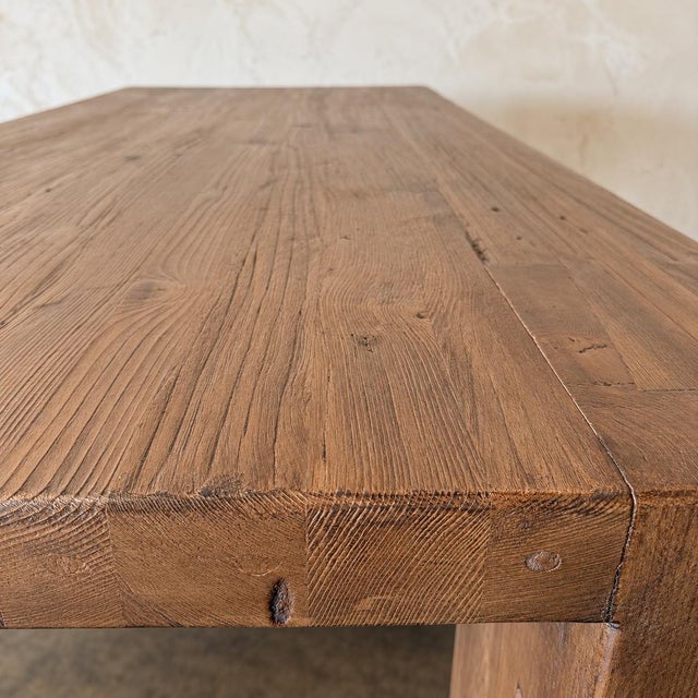 Wood Beam XL Dining Table by Bloom Home Inc, Rustic Reclaimed Elm Design 86" For Sale - Image 7 of 16